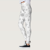 Silver Snowflakes White Design Leggings (Links)