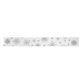 Silver Snowflakes White Design Satijnen Lint (Voorkant)