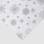 Silver Snowflakes White Design Tissuepapier (Detail)