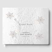 Silver Snowflakes White Snow Baby shower Gastenboek (Voorkant)