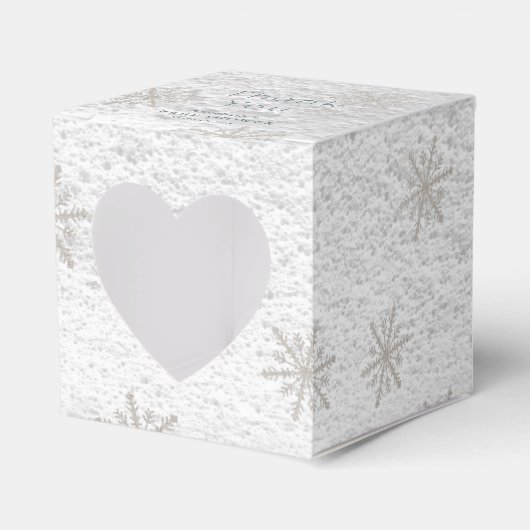 Silver Snowflakes White Snow Dank u Baby shower Bedankdoosjes (Voorkant Zijde)