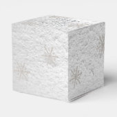 Silver Snowflakes White Snow Dank u Baby shower Bedankdoosjes (Achterkant)