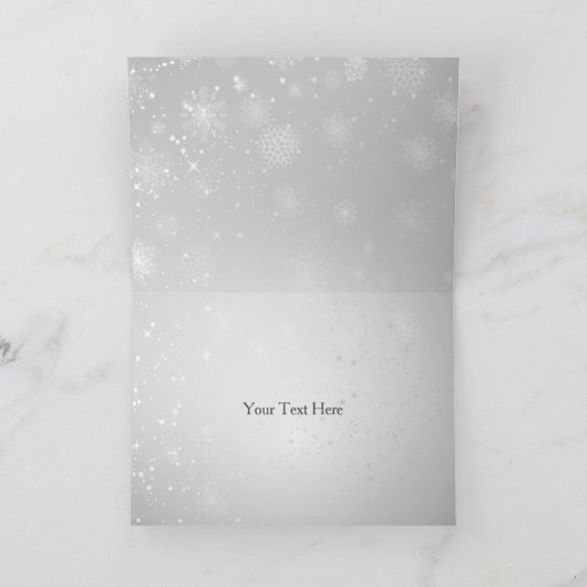 silver snowflakes winter bridal shower Thank You Bedankkaart (Binnen)