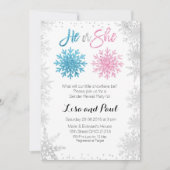 Silver Snowflakes Winter onthullen uitnodiging voo (Voorkant)