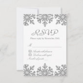 Silver Snowflakes Winter Sweet Sixteen RSVP Kaartje (Voorkant)