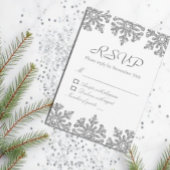 Silver Snowflakes Winter Sweet Sixteen RSVP Kaartje