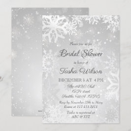 Silver Snowflakes Winter Vrijgezellenfeest Kaart