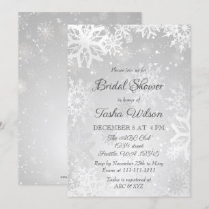 Silver Snowflakes Winter Vrijgezellenfeest Kaart