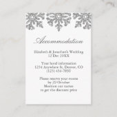 Silver Snowflakes Winter Wedding Accommodatie Informatiekaartje (Voorkant)