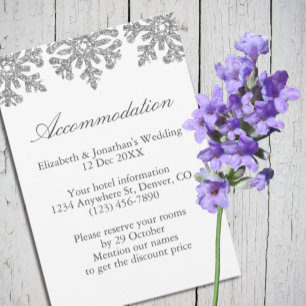 Silver Snowflakes Winter Wedding Accommodatie Informatiekaartje