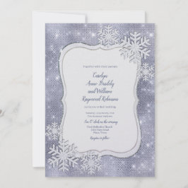 Silver Snowflakes Winter Wedding Kaart