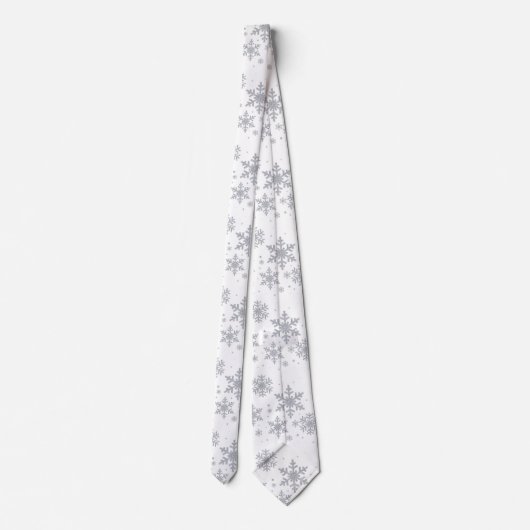 Silver Snowflakes Winter Wedding Stropdas (Achterkant)