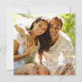 Silver Snowflakes Winter Weduwfotouitnodiging Kaart (Achterkant)