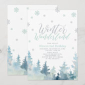 Silver Snowflakes Winter Wonderland 2e verjaardag Kaart (Voorkant / Achterkant)