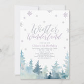 Silver Snowflakes Winter Wonderland 5e verjaardag Kaart (Voorkant)