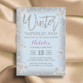 Silver Snowflakes Winter Wonderland Baby shower Kaart