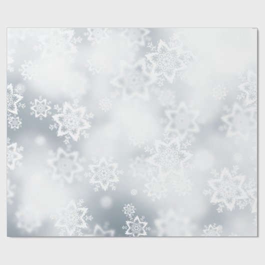 Silver Snowflakes Wrapppapier Cadeaupapier (Vlak)
