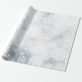 Silver Snowflakes Wrapppapier Cadeaupapier (Uitgerold)