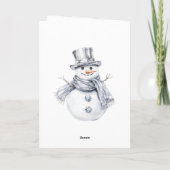 Silver Snowman Christmas Kaart (Achterkant)