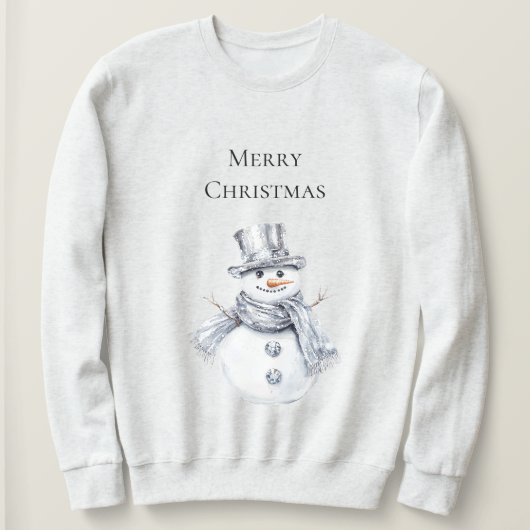 Silver Snowman Christmas Trui (Design voorkant)