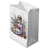 Silver Snowman Medium Cadeauzakje (Voorkant Gekanteld)
