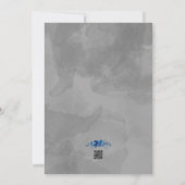 Silver Soirée Blooming Blue Affair Receptie Kaart (Achterkant)