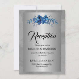 Silver Soirée: een bloeiende Blue Affair-receptie Kaart