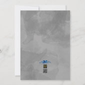 Silver Soirée: een bloeiende Blue Affair-receptie Kaart (Achterkant)