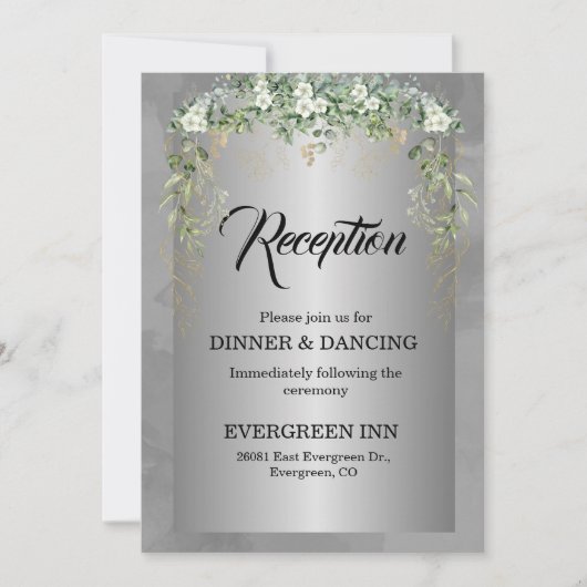 Silver Soirée: Een Blooming Blue Affair uitnodigin Kaart (Voorkant)