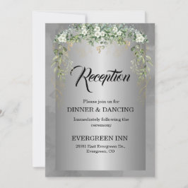 Silver Soirée: Een Blooming Blue Affair uitnodigin Kaart