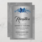 Silver Soirée: Een Blooming Blue Affair uitnodigin Kaart (Voorkant / Achterkant)