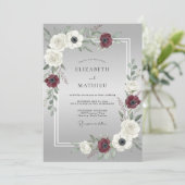 Silver Sophisticated Winter Wedding Kaart (Staand voorkant)
