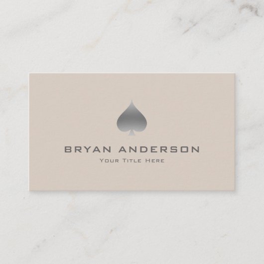 Silver Spade Symbol Visitekaartje (Voorkant)