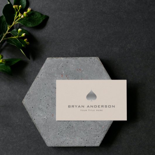 Silver Spade Symbol Visitekaartje