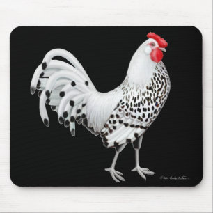 Silver Spangled Hamburg Chicken Mousepad Muismat