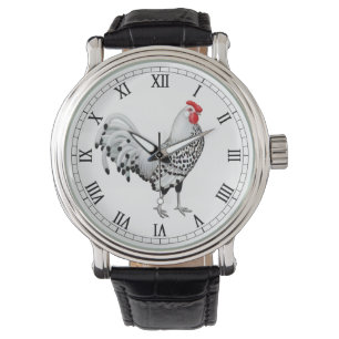 Silver Spangled Hamburg Haan Horloge