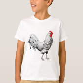 Silver Spangled Hamburg Rooster Kinder T-Shirt (Voorkant)