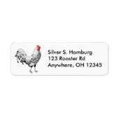 Silver Spangled Hamburg Rooster Label (Voorkant)