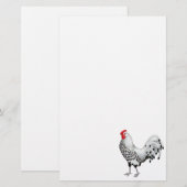 Silver Spangled Hamburg Rooster Stationery Briefpapier (Voorkant / Achterkant)