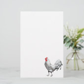 Silver Spangled Hamburg Rooster Stationery Briefpapier (Staand voorkant)