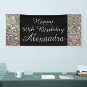 Silver Sparkle 40th Birthday Party Banner (Beurs)