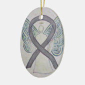 Silver Sparkle Awareness Ribbon Angel Ornament (Links)