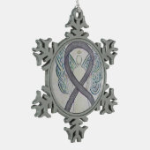 Silver Sparkle Awareness Ribbon Angel Ornament (Links)