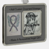 Silver Sparkle Awareness Ribbon Angel Ornament (Rechts)