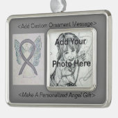 Silver Sparkle Awareness Ribbon Angel Ornament (Links)