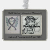Silver Sparkle Awareness Ribbon Angel Ornament (Voorkant)