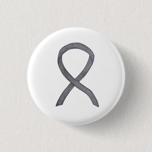 Silver Sparkle Awareness Ribbon Custom Art Pins Ronde Button 3,2 Cm (Voorkant)