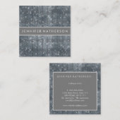 Silver Sparkle Beauty Stylist Vierkante Visitekaartje (Voorkant / Achterkant)