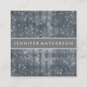 Silver Sparkle Beauty Stylist Vierkante Visitekaartje (Voorkant)