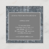 Silver Sparkle Beauty Stylist Vierkante Visitekaartje (Achterkant)